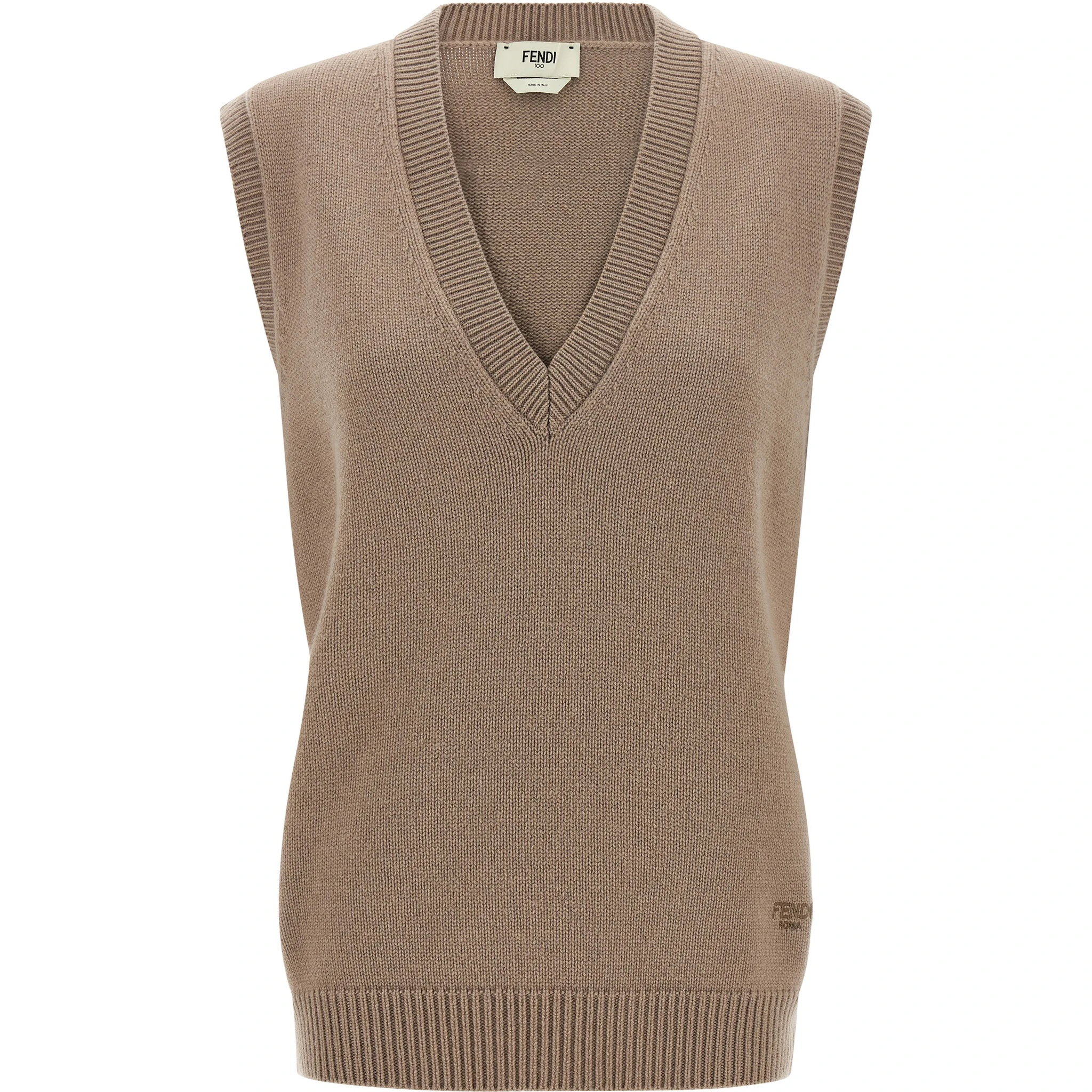 Beige Cashmere Sleeveless Jacket