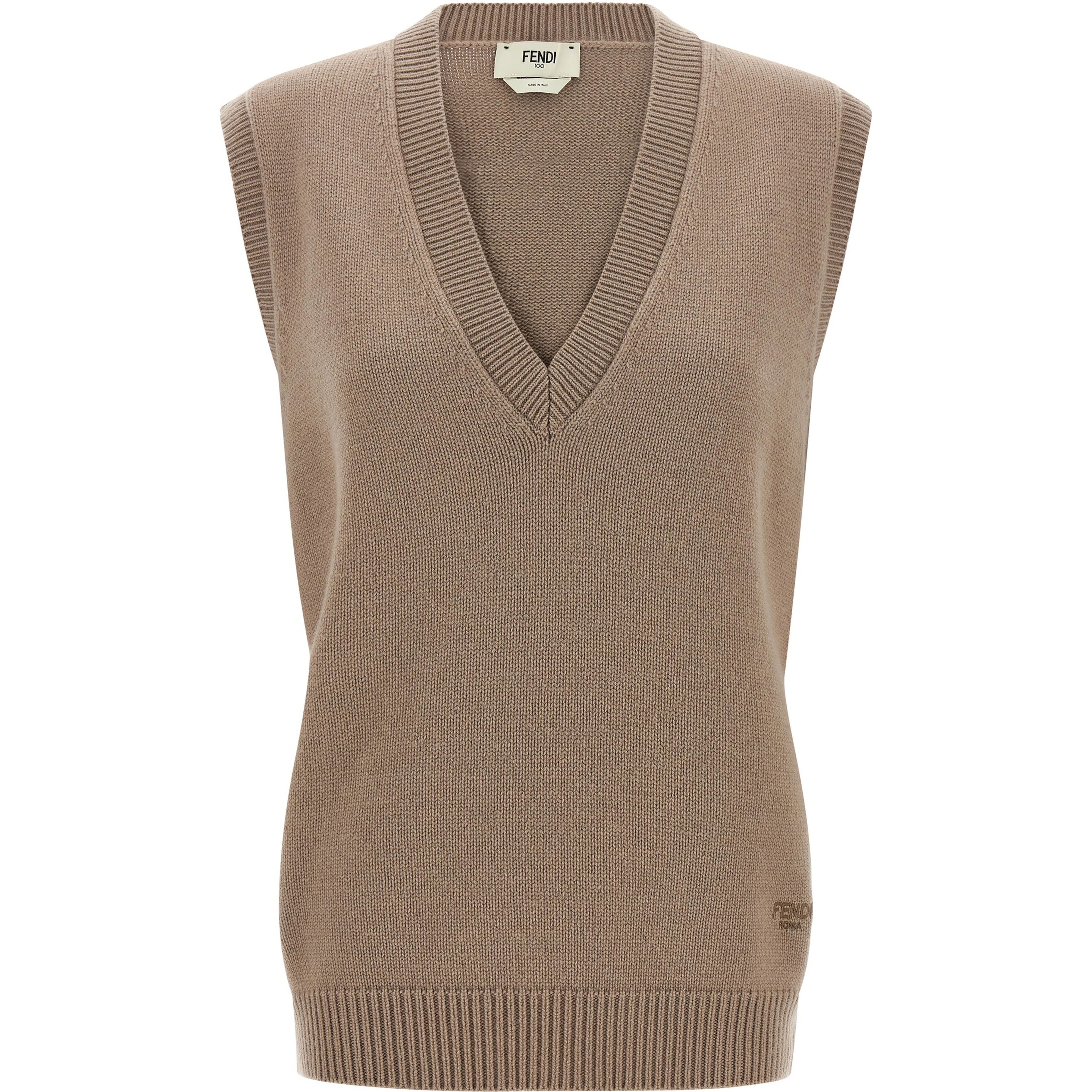 Beige Cashmere Sleeveless Jacket