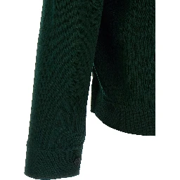 Bicolor Merino Wool Cardigan