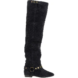 Black Calfskin Over The Knee