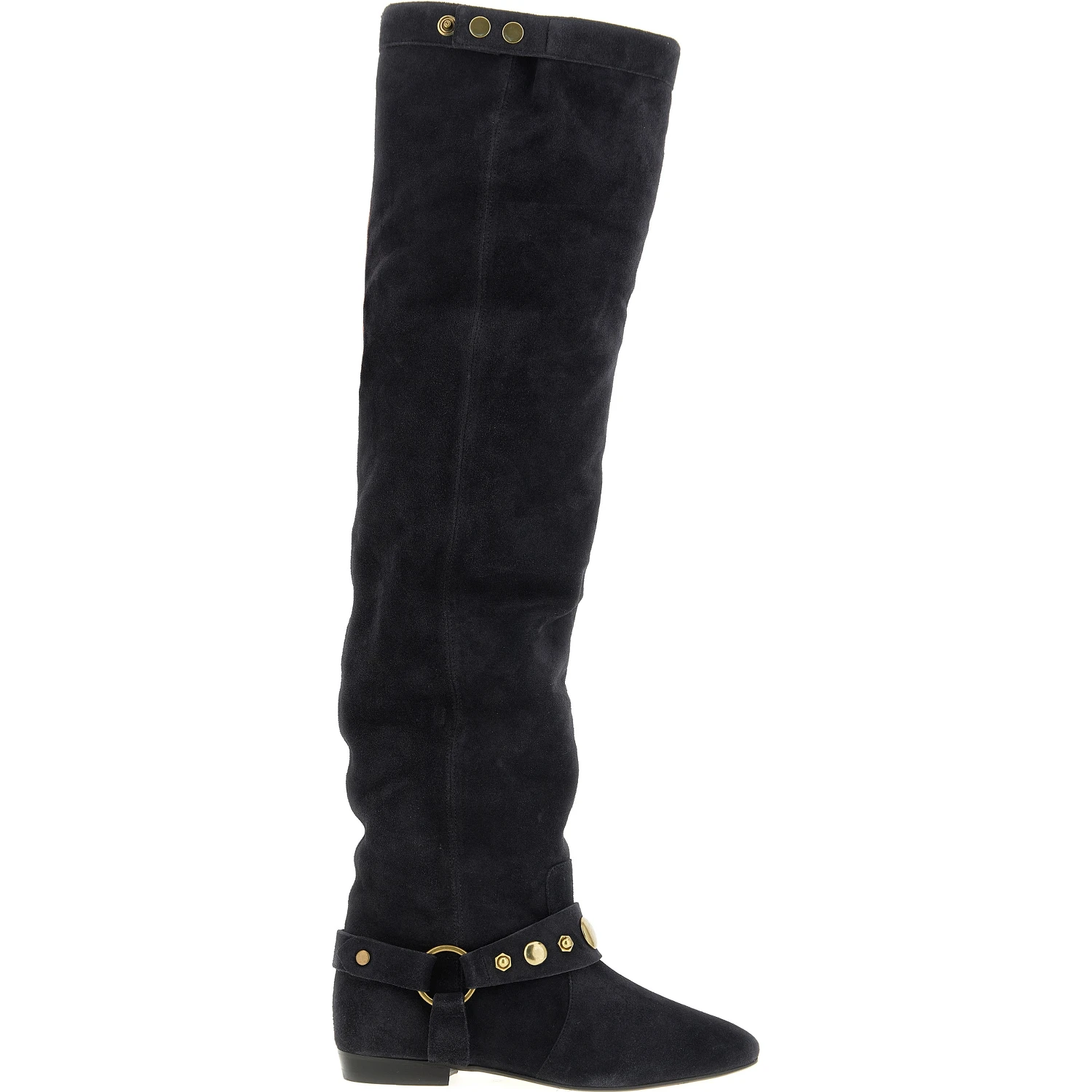 Black Calfskin Over The Knee
