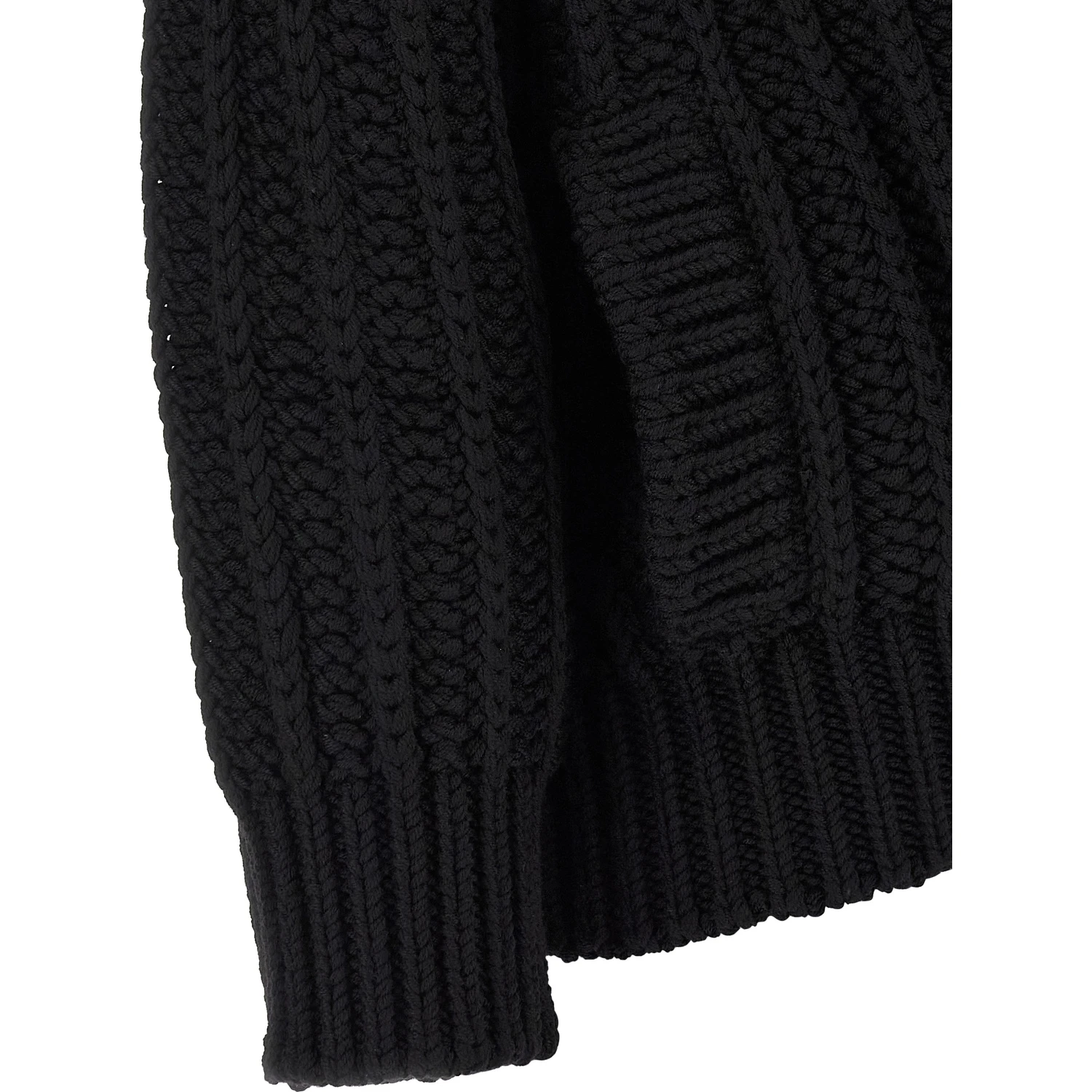 Black Virgin Wool Cardigan