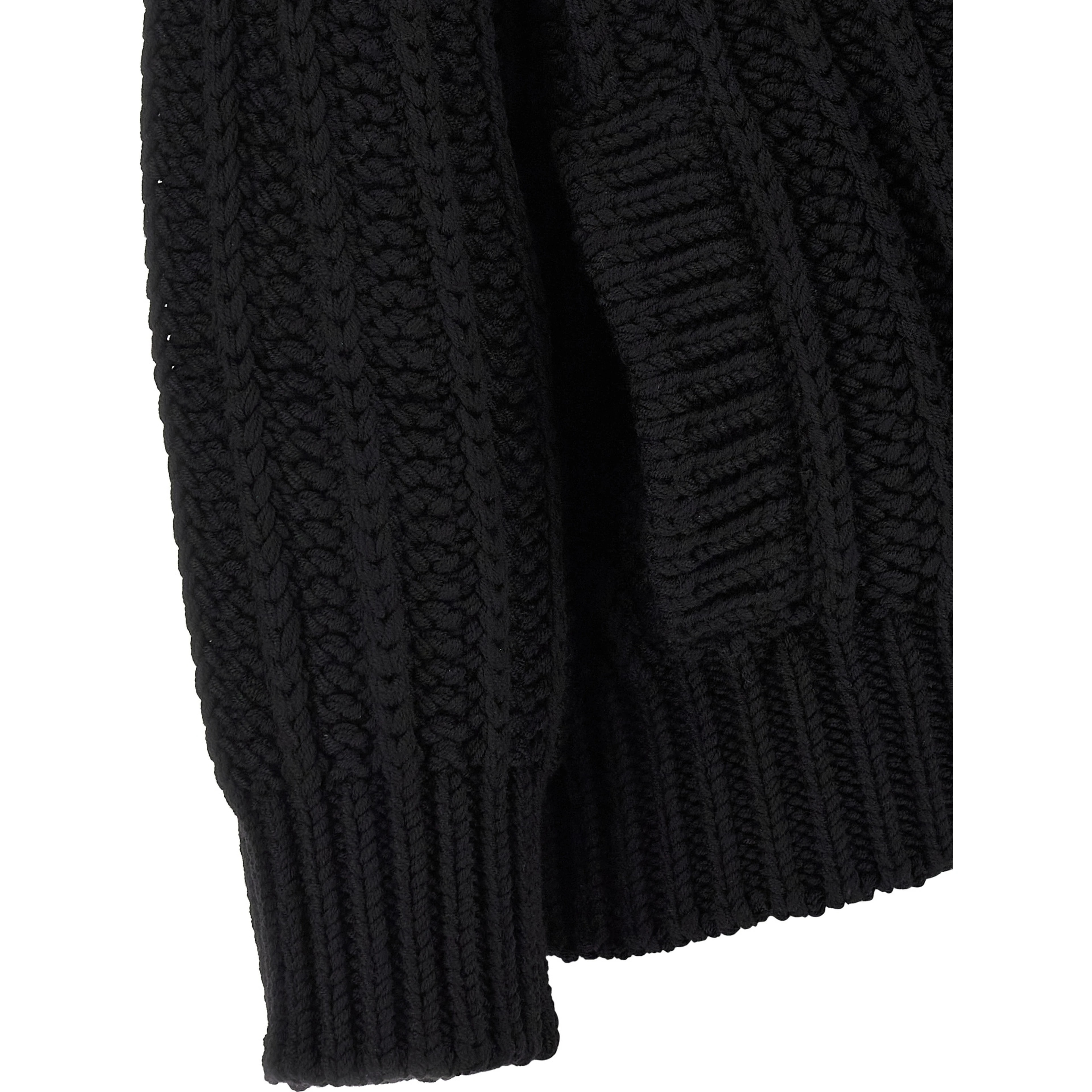 Black Virgin Wool Cardigan