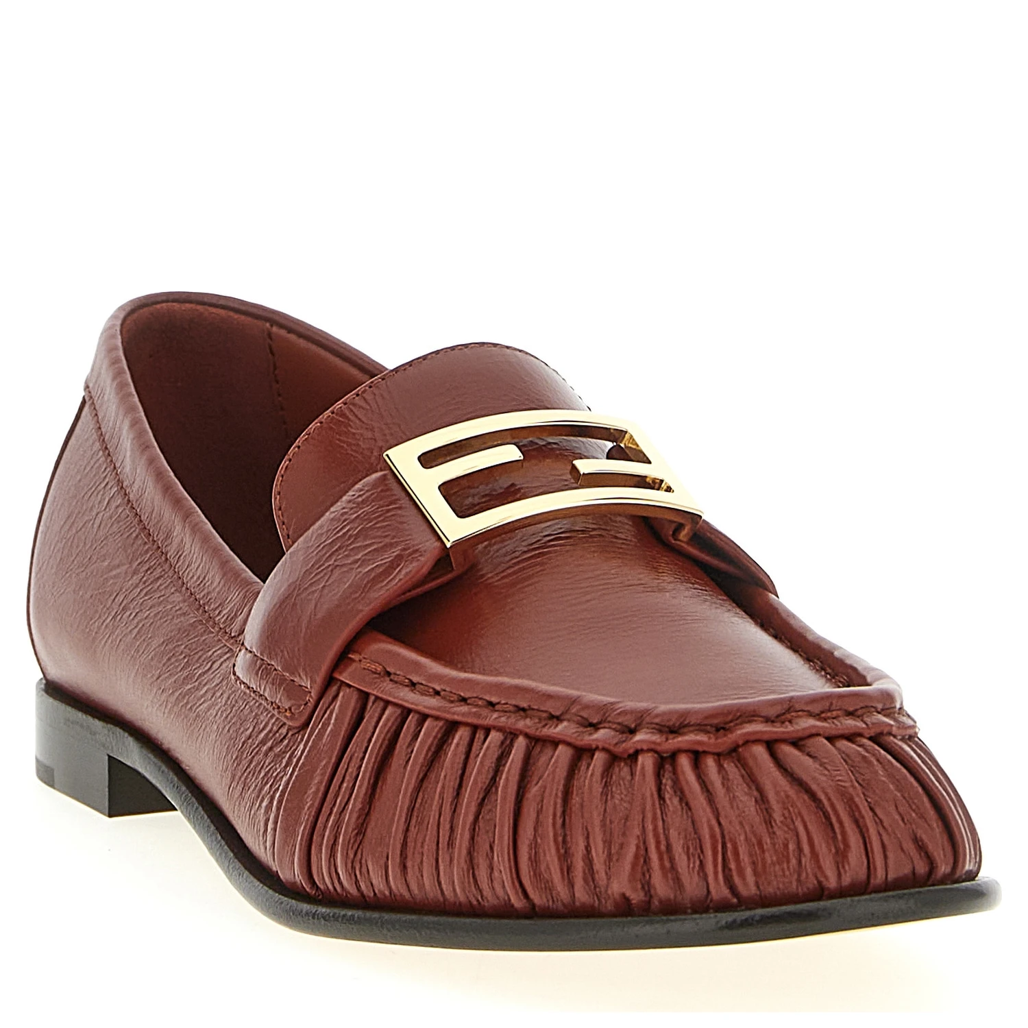 Brown Lamb Leather Slip-On Loafers