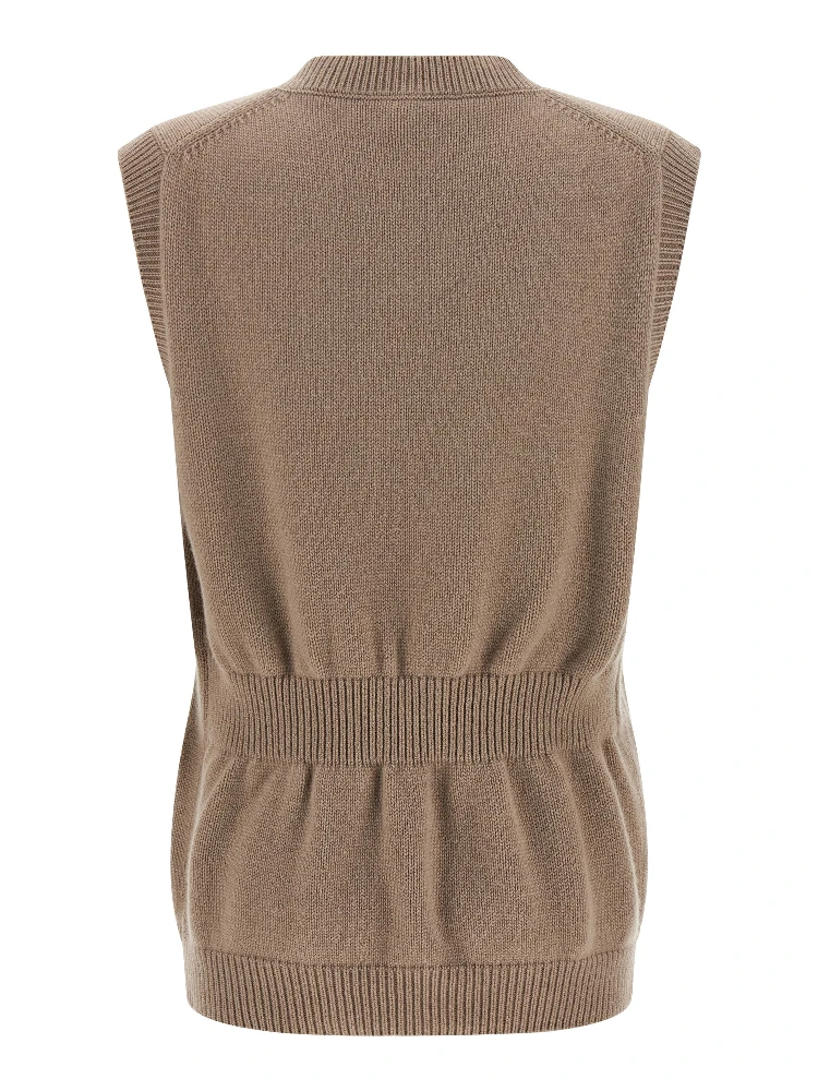 Beige Cashmere Sleeveless Jacket alternative