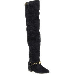 Black Calfskin Over The Knee