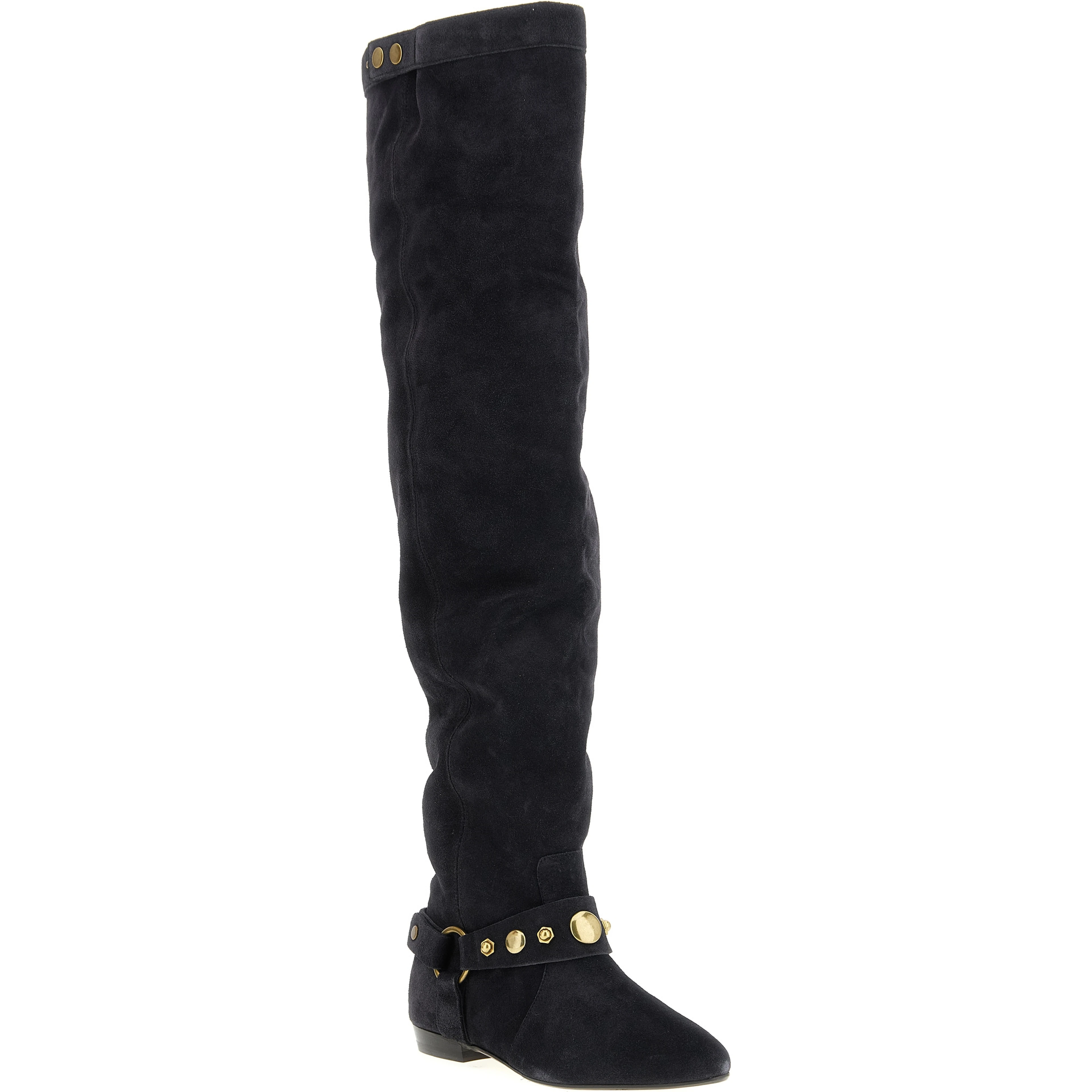 Black Calfskin Over The Knee