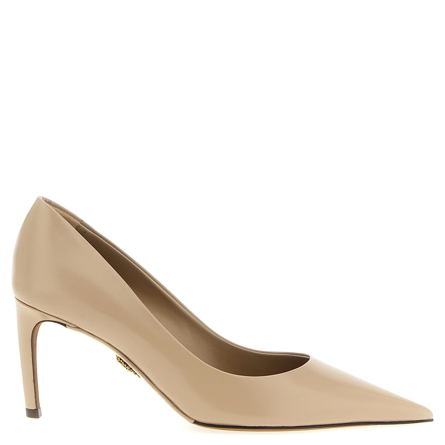 Beige Calfskin High Heel Pumps
