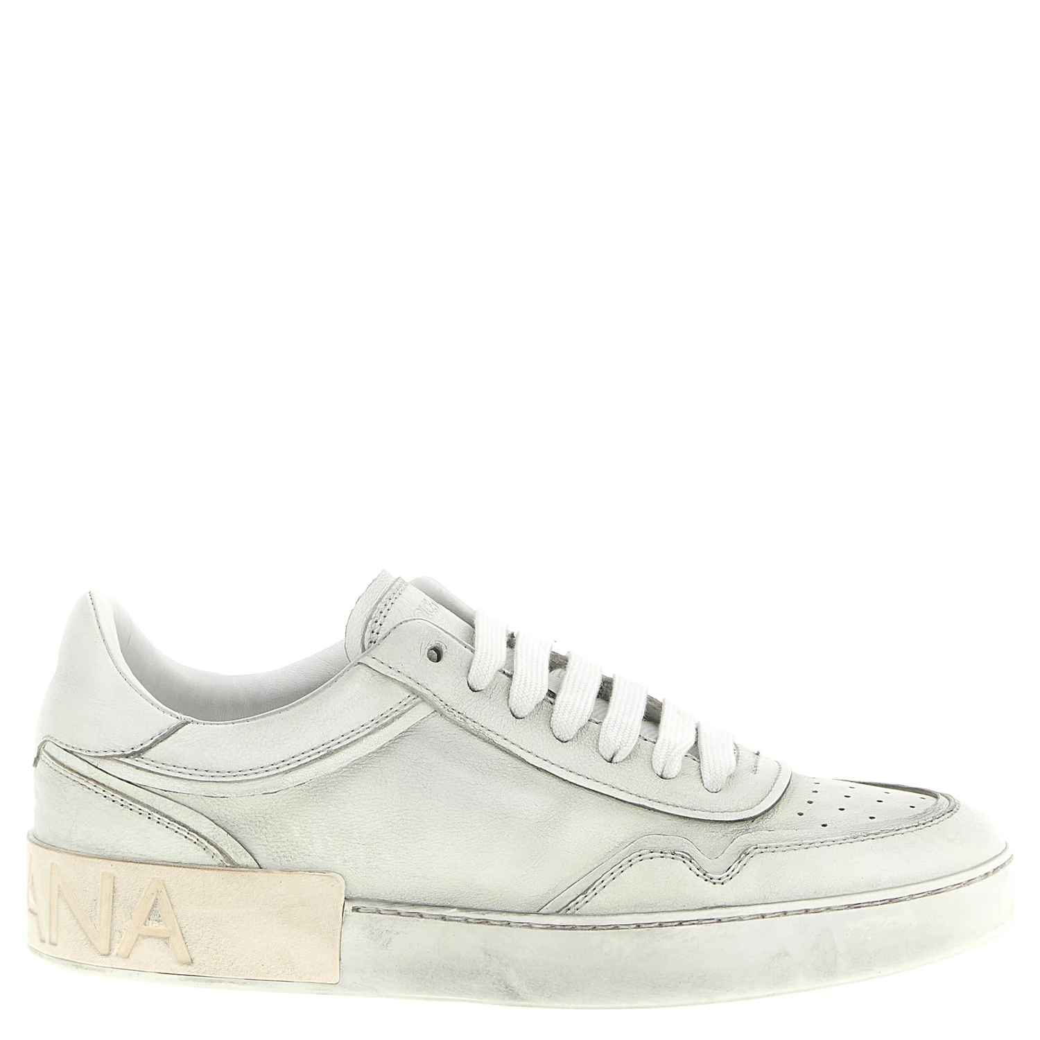 White Lamb Leather Low Top Sneakers