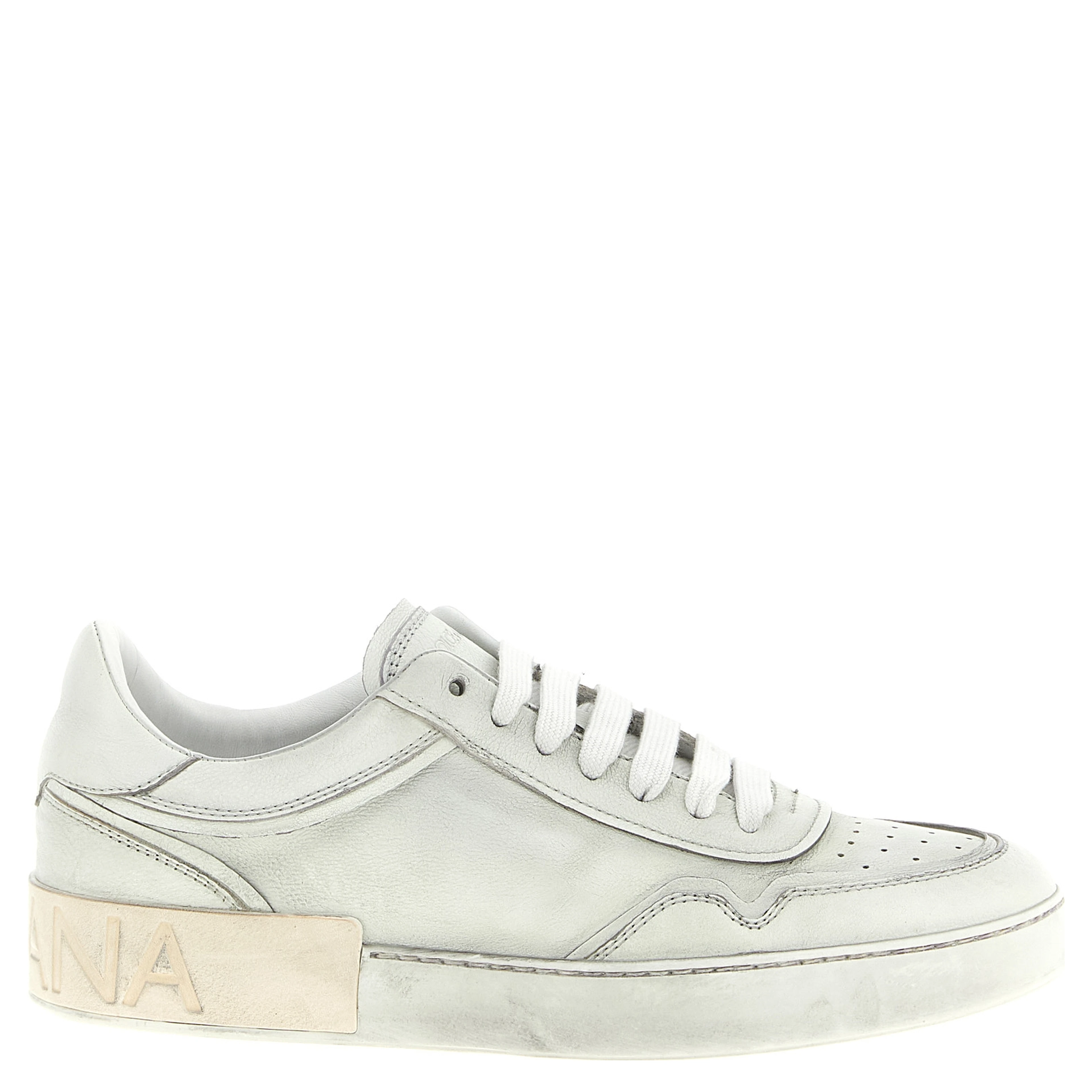White Lamb Leather Low Top Sneakers