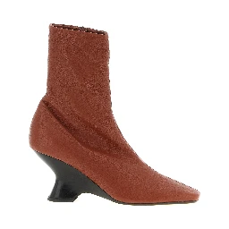 Brown Calfskin Ankle Boots