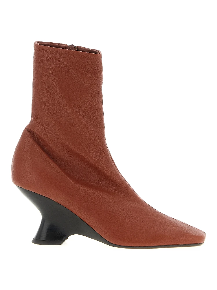 Brown Calfskin Ankle Boots