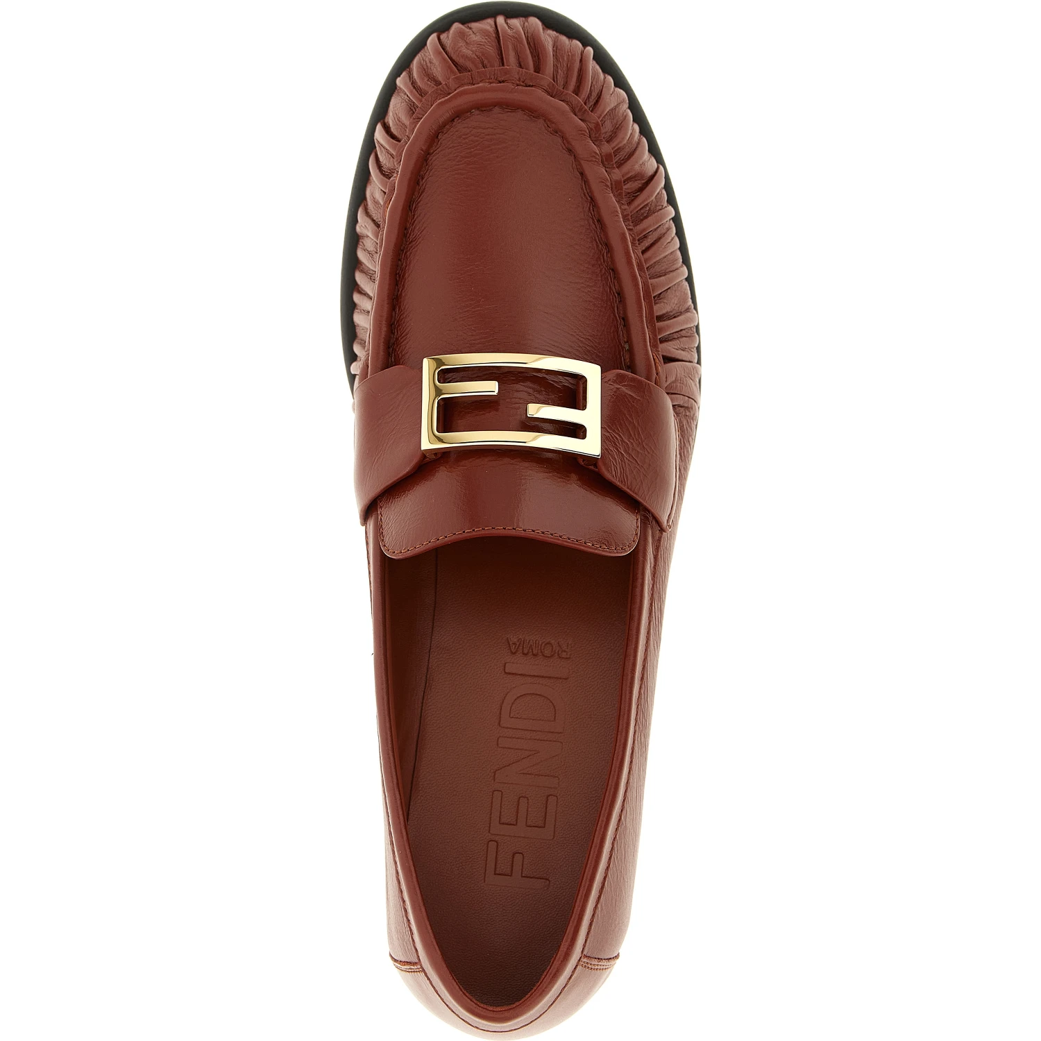 Brown Lamb Leather Slip-On Loafers