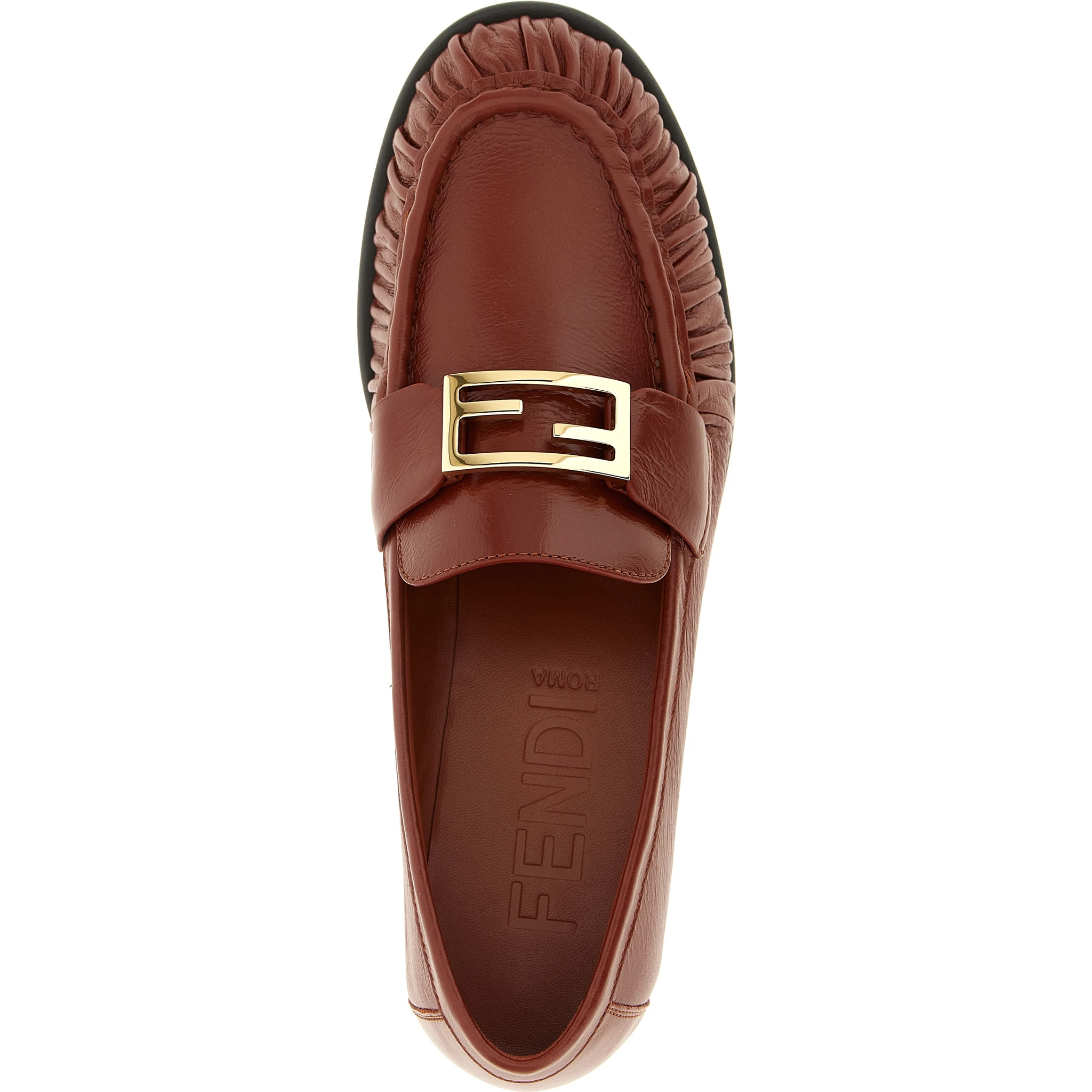 Brown Lamb Leather Slip-On Loafers