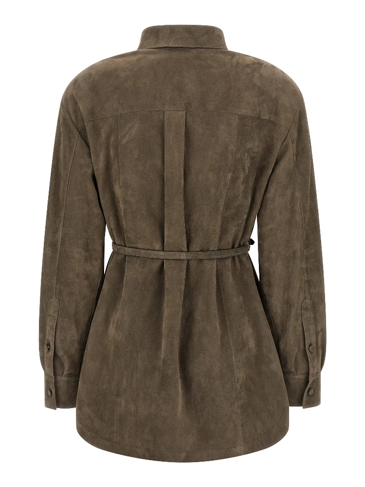 Gray Lamb Leather Blouse alternative