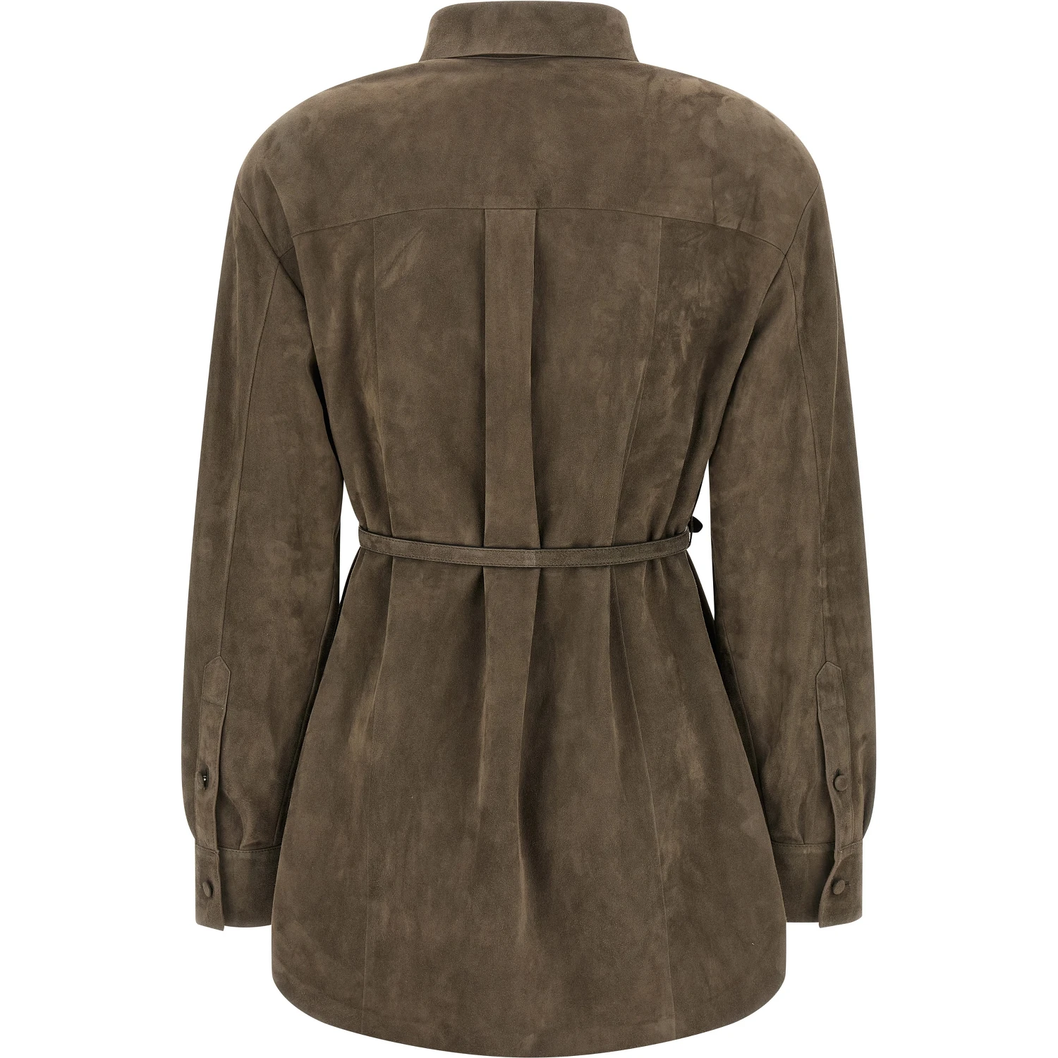 Gray Lamb Leather Blouse