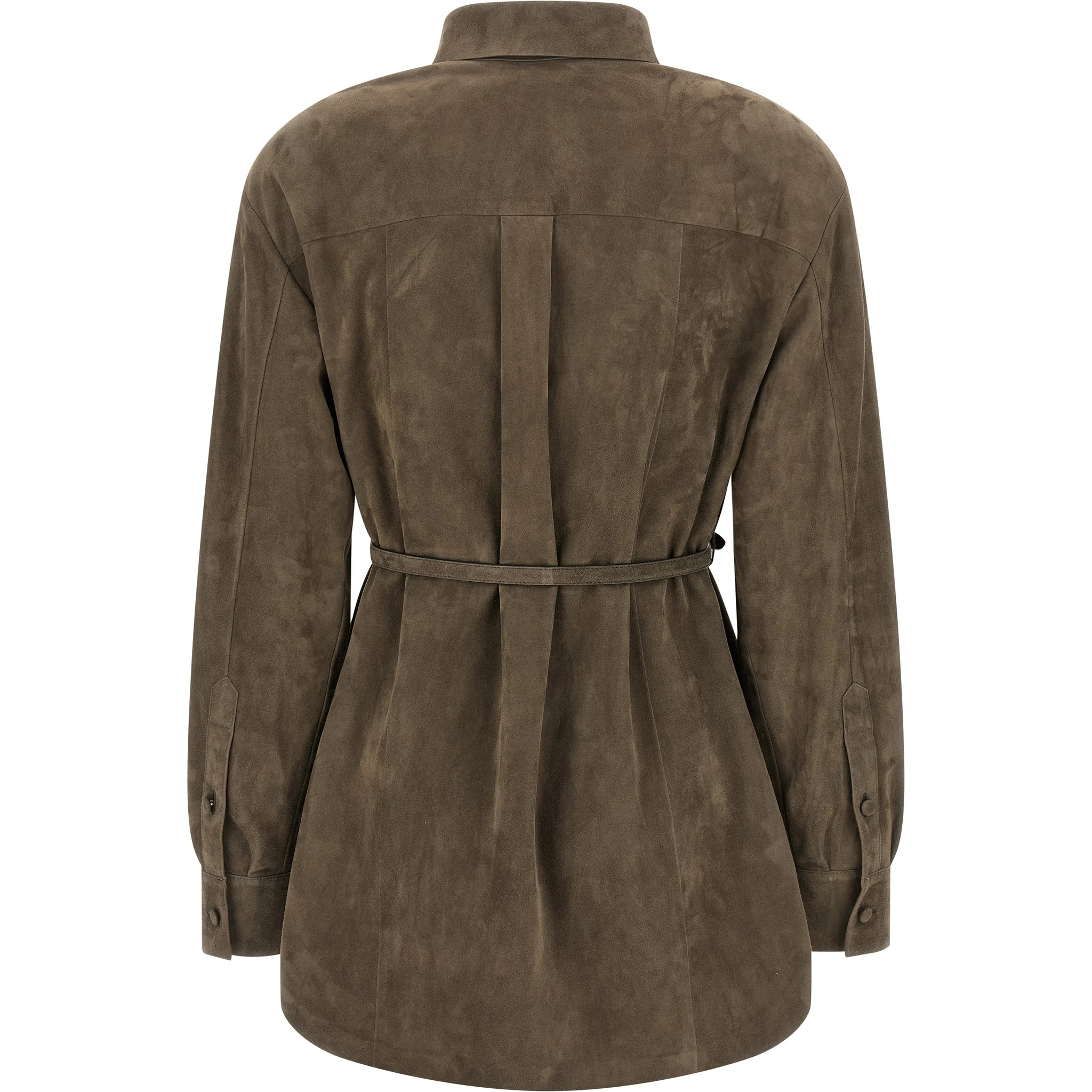 Gray Lamb Leather Blouse