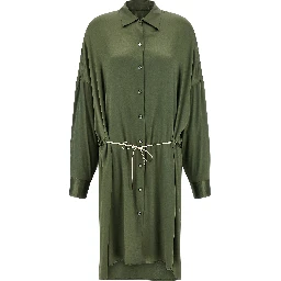 Bicolor Silk Midi Dress