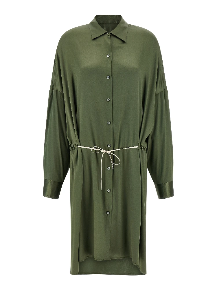 Bicolor Silk Midi Dress