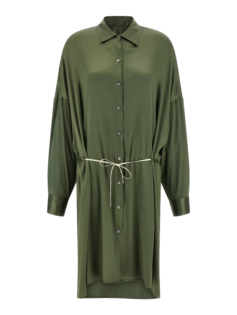 Bicolor Silk Midi Dress