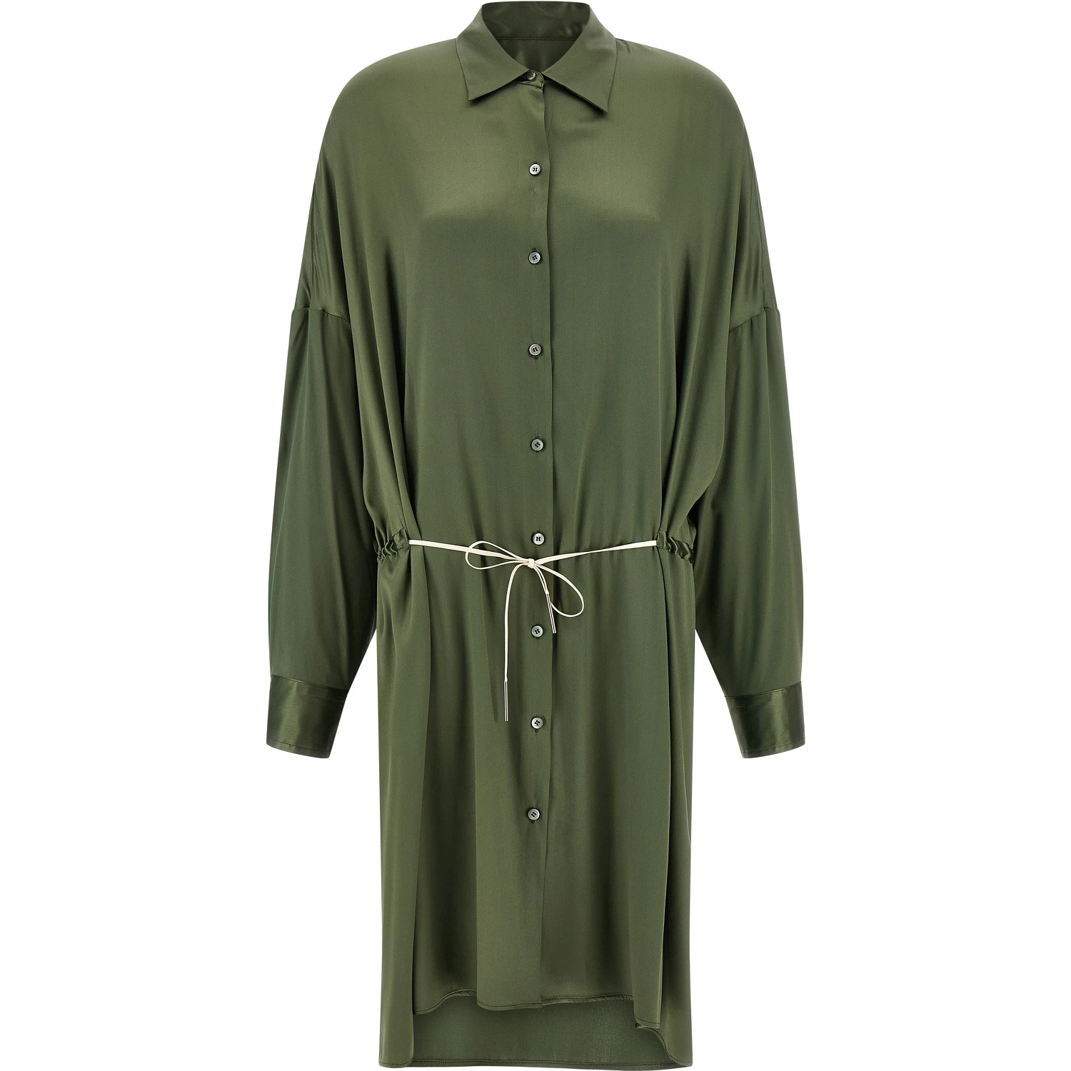 Bicolor Silk Midi Dress