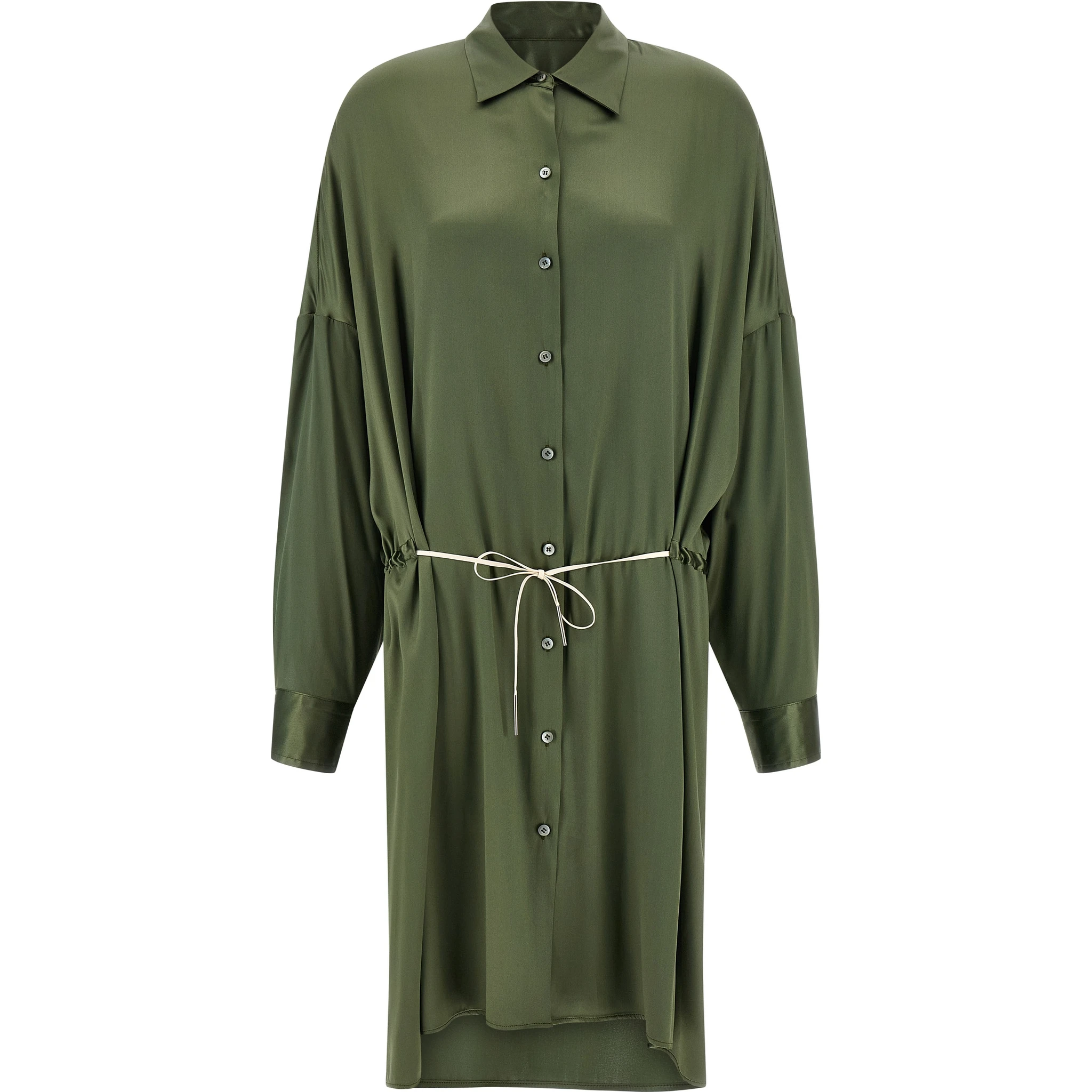 Bicolor Silk Midi Dress