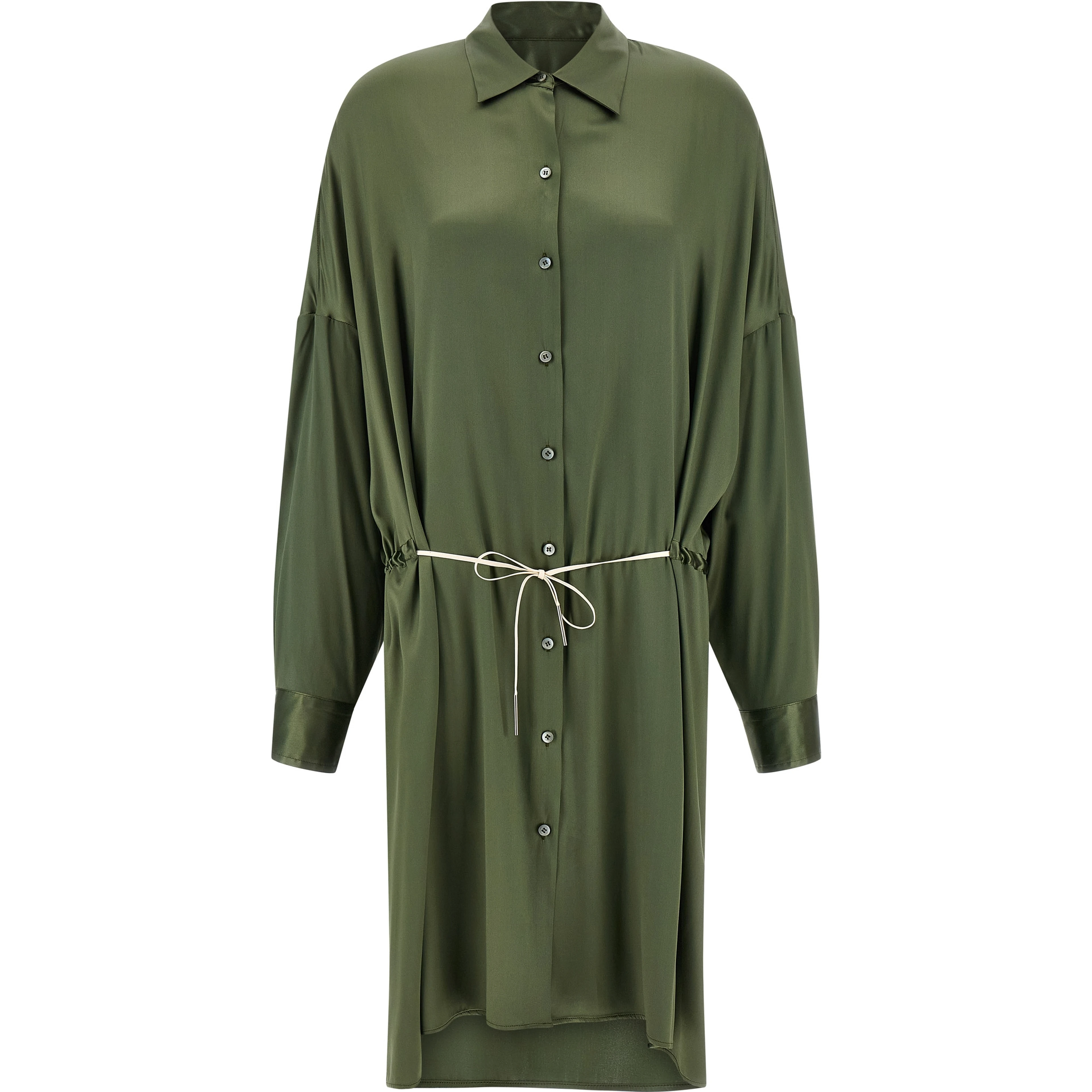 Bicolor Silk Midi Dress