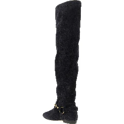 Black Calfskin Over The Knee