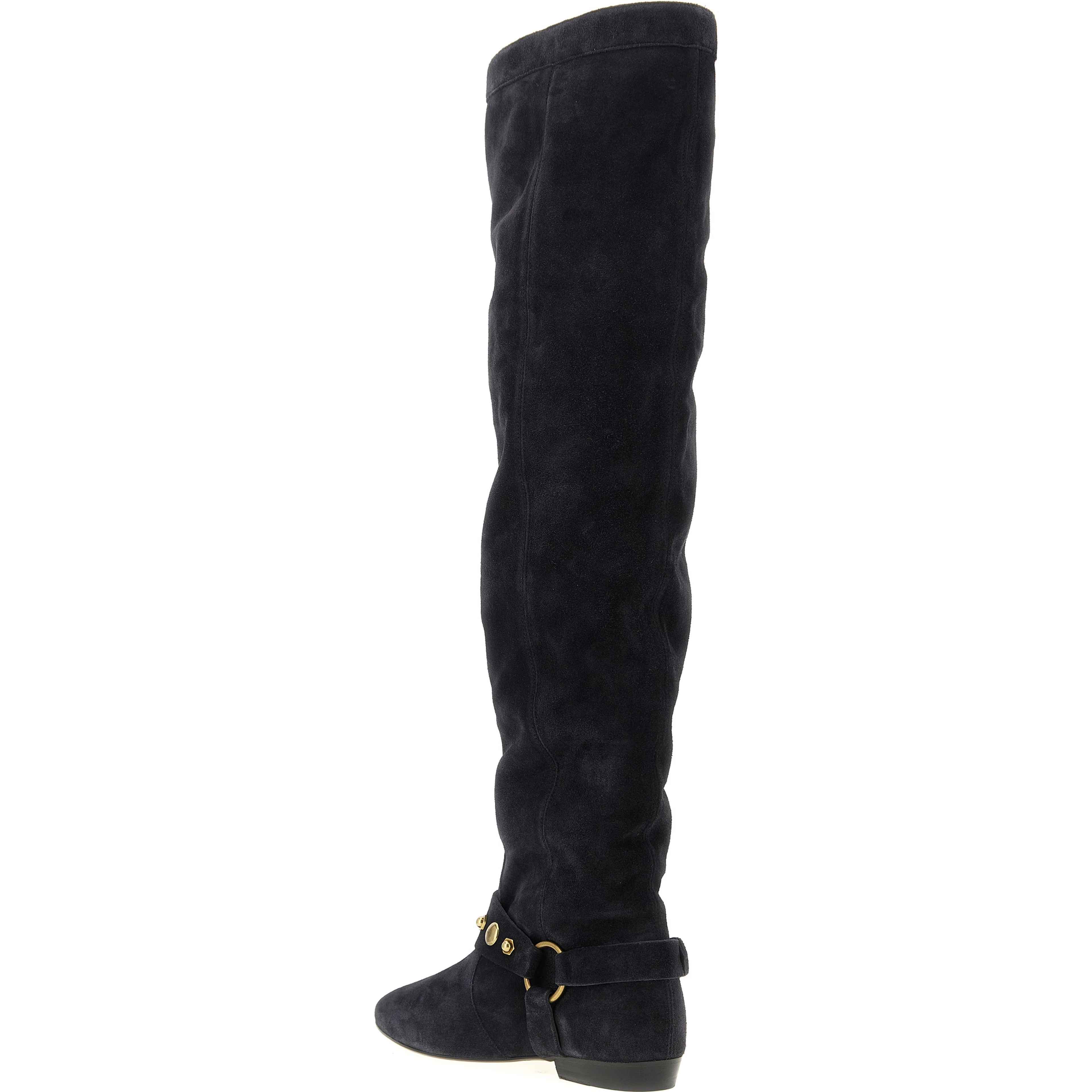 Black Calfskin Over The Knee