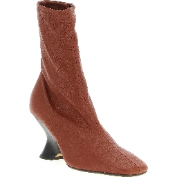 Brown Calfskin Ankle Boots