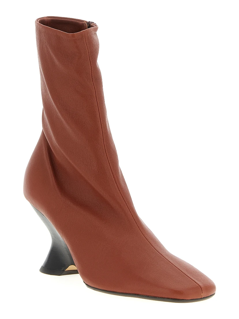 Brown Calfskin Ankle Boots
