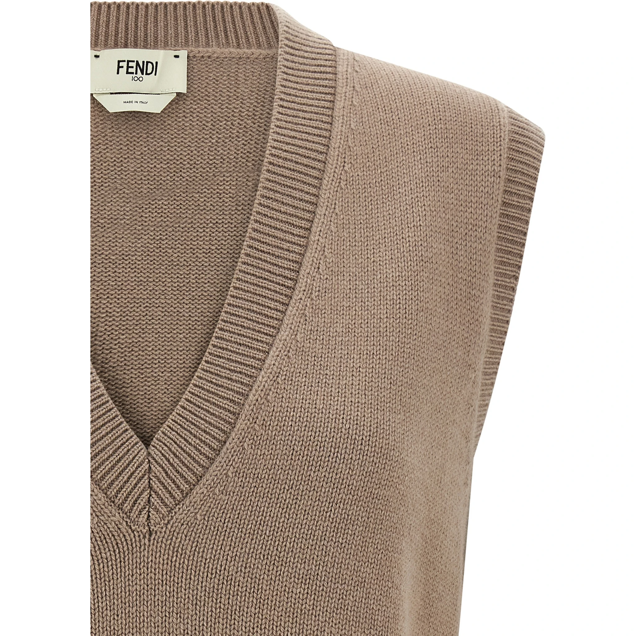 Beige Cashmere Sleeveless Jacket