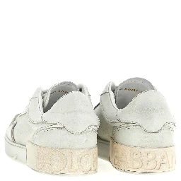 White Lamb Leather Low Top Sneakers
