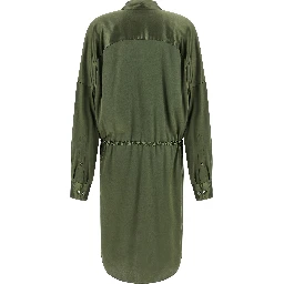 Bicolor Silk Midi Dress