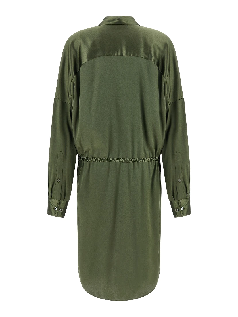 Bicolor Silk Midi Dress