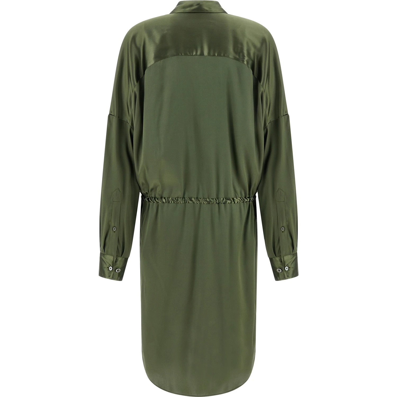 Bicolor Silk Midi Dress