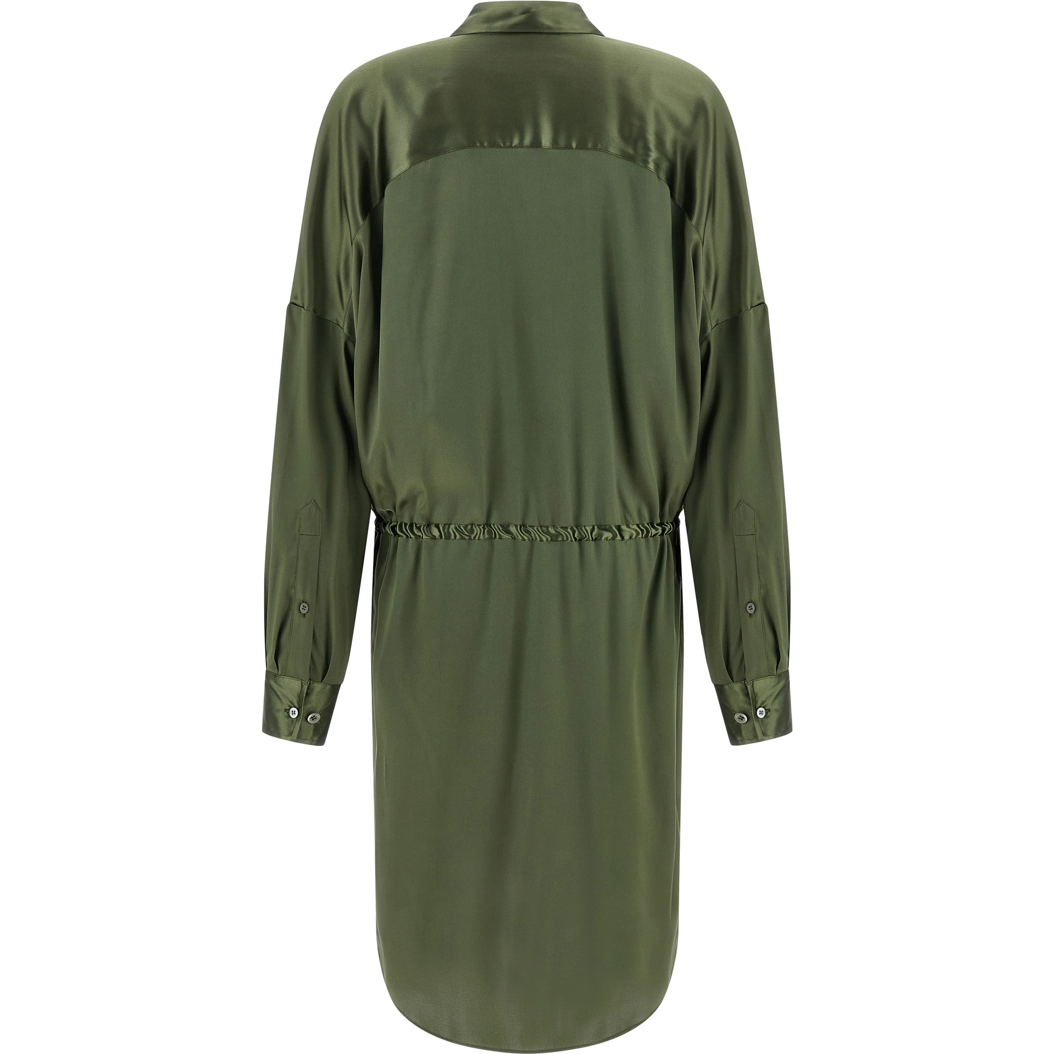 Bicolor Silk Midi Dress
