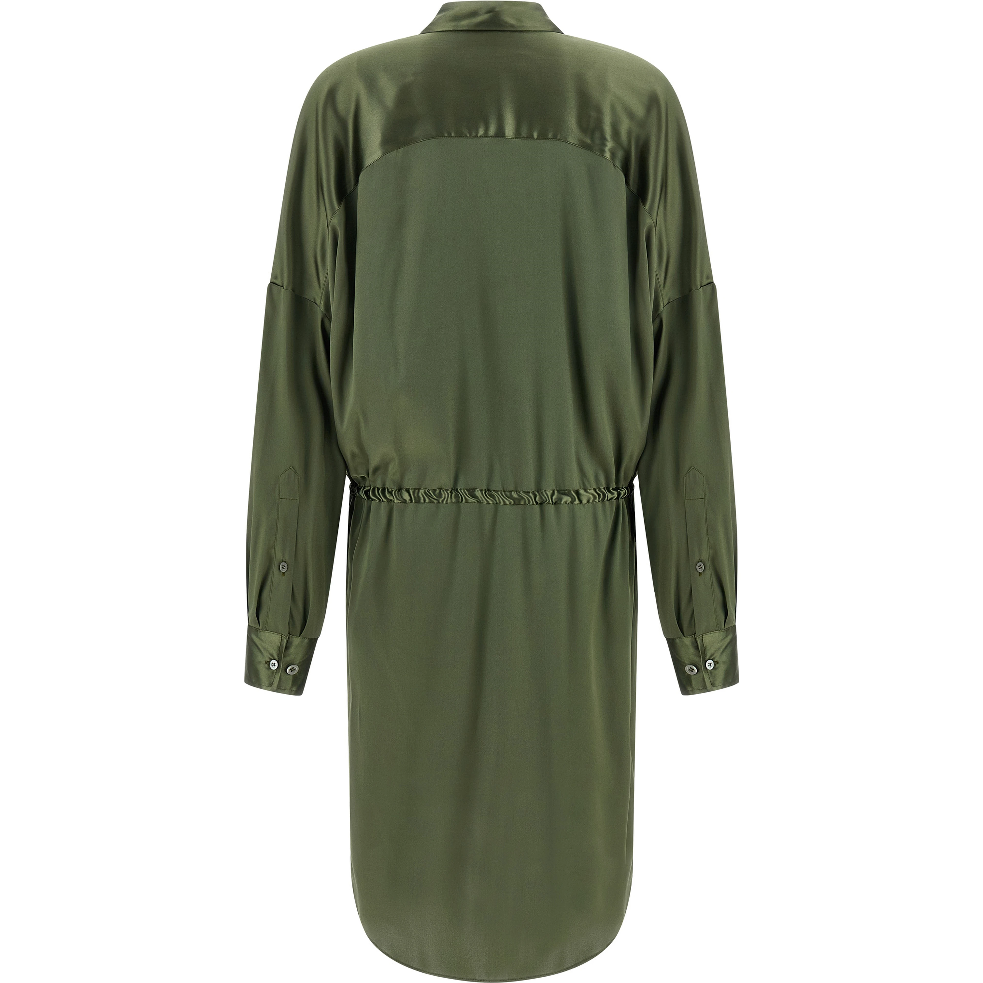 Bicolor Silk Midi Dress