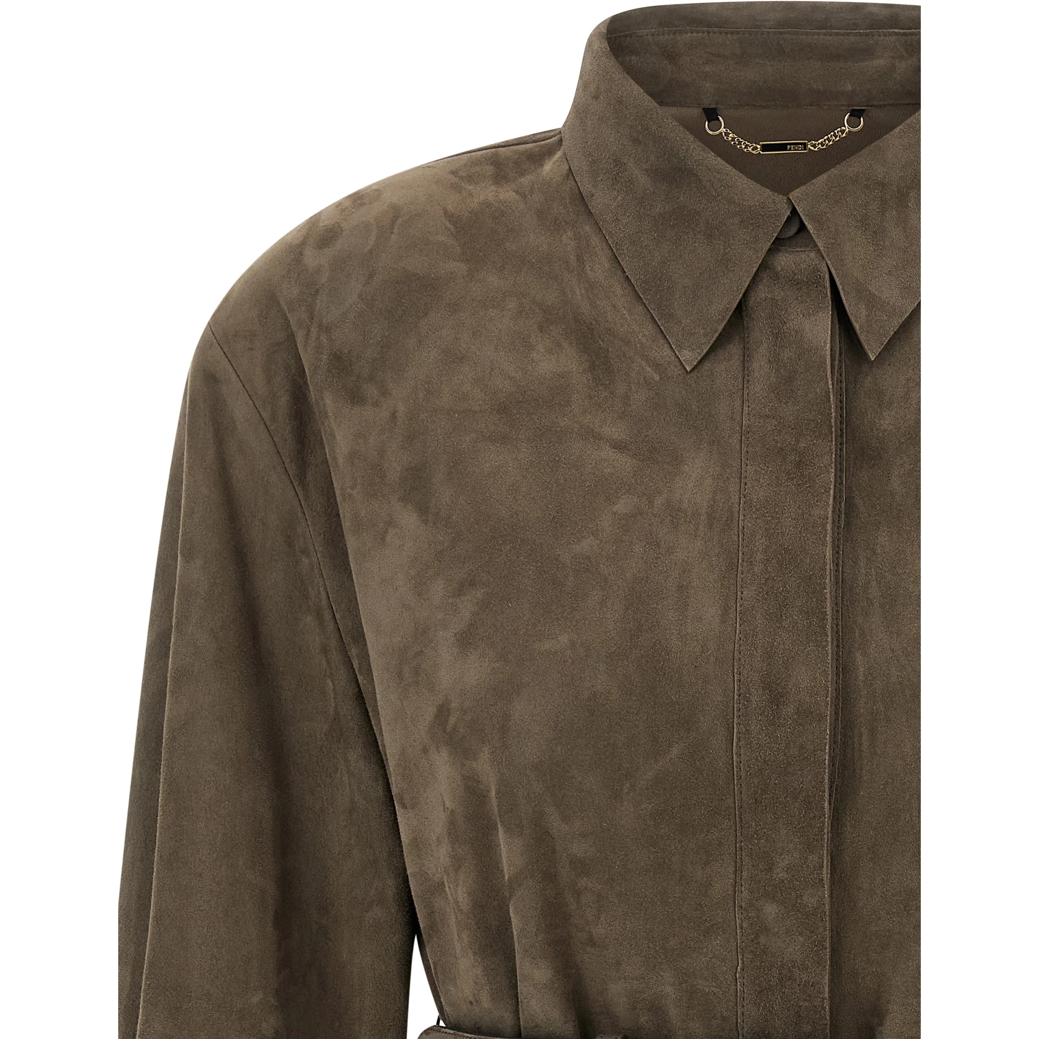 Gray Lamb Leather Blouse
