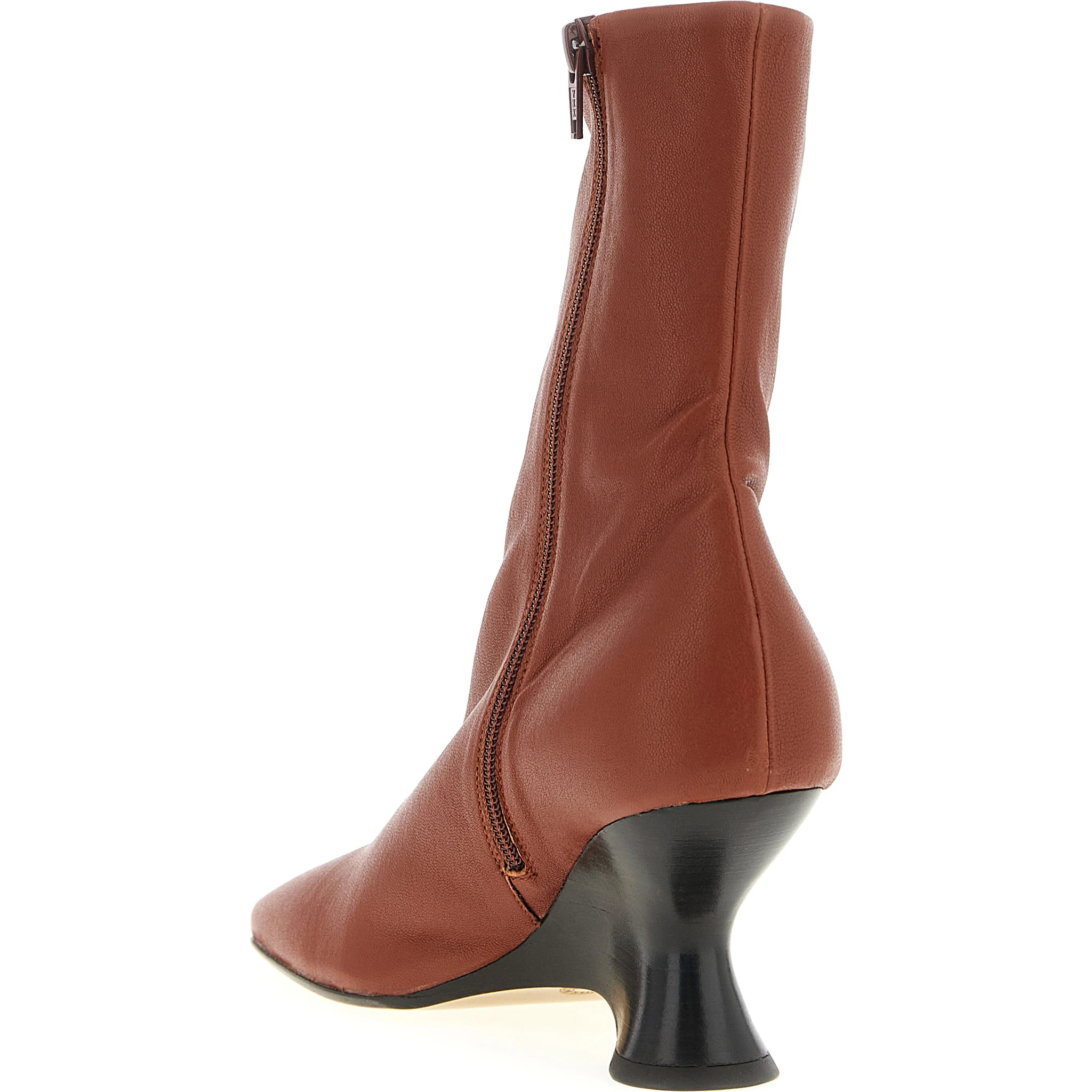 Brown Calfskin Ankle Boots