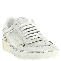 White Lamb Leather Low Top Sneakers