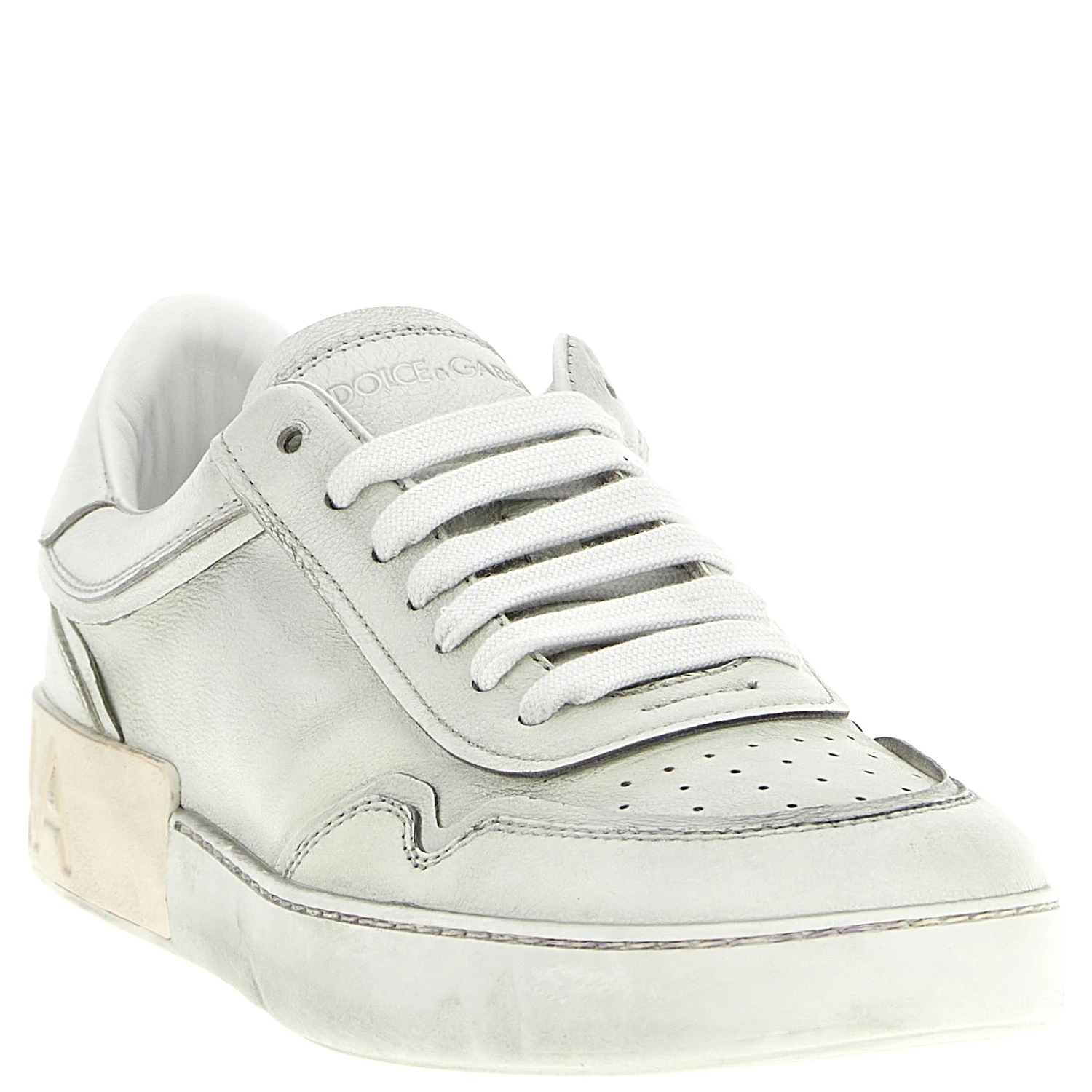White Lamb Leather Low Top Sneakers