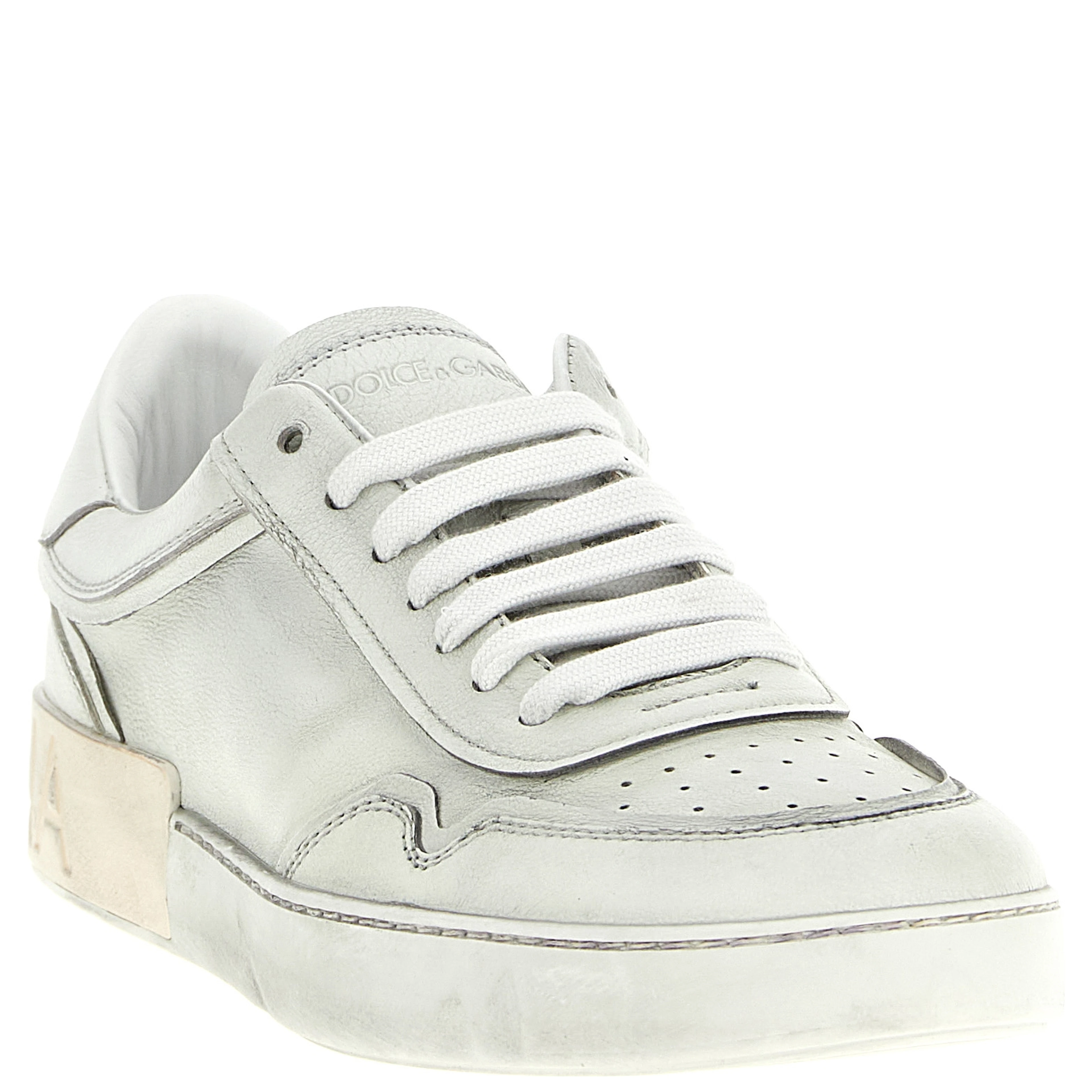 White Lamb Leather Low Top Sneakers