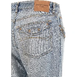 Blue Cotton Straight-Leg Jeans