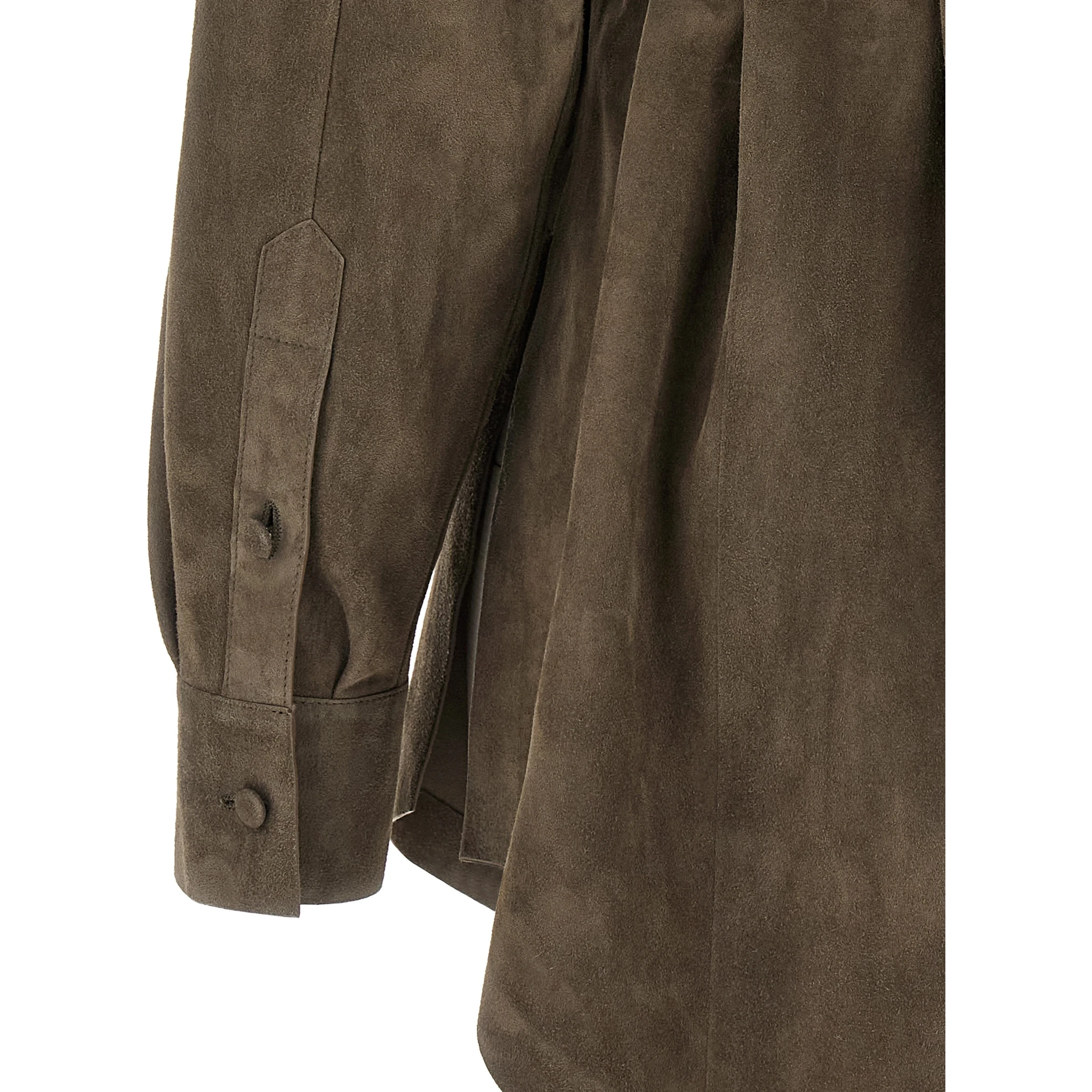 Gray Lamb Leather Blouse