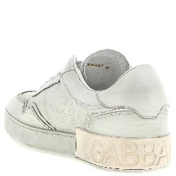 White Lamb Leather Low Top Sneakers