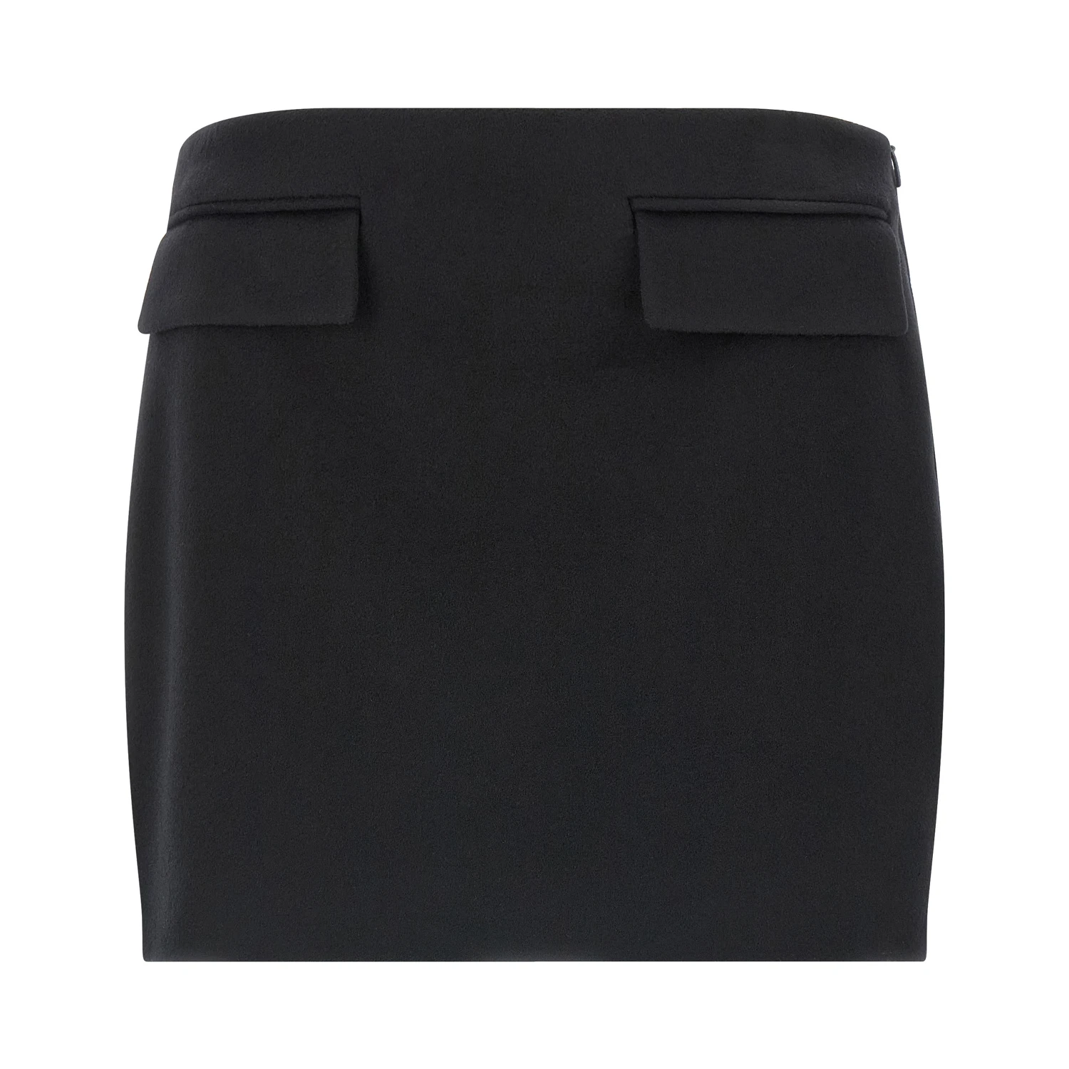 Black Virgin Wool Long Skirt