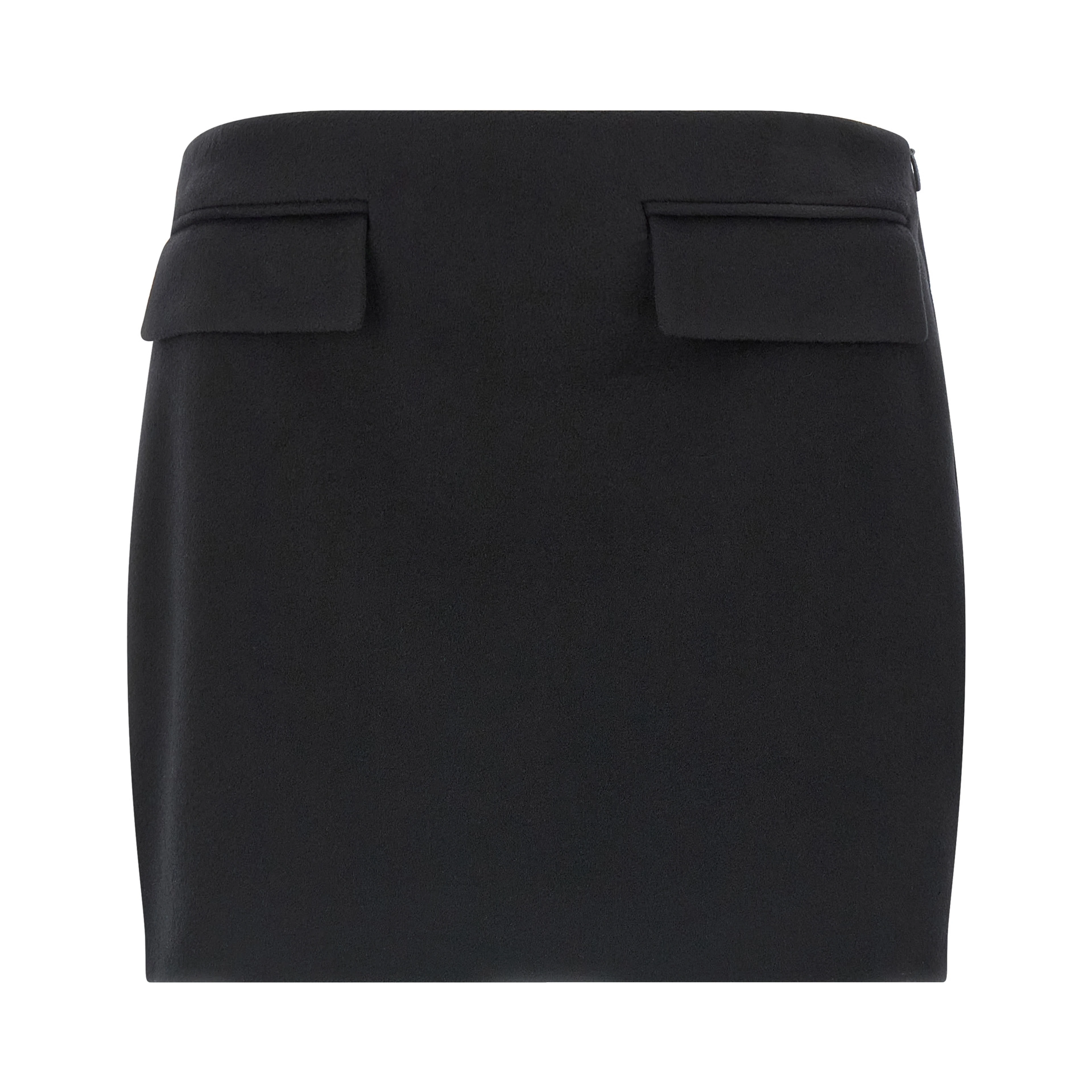 Black Virgin Wool Long Skirt