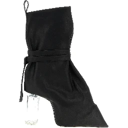 Black Cowhide Ankle Boots
