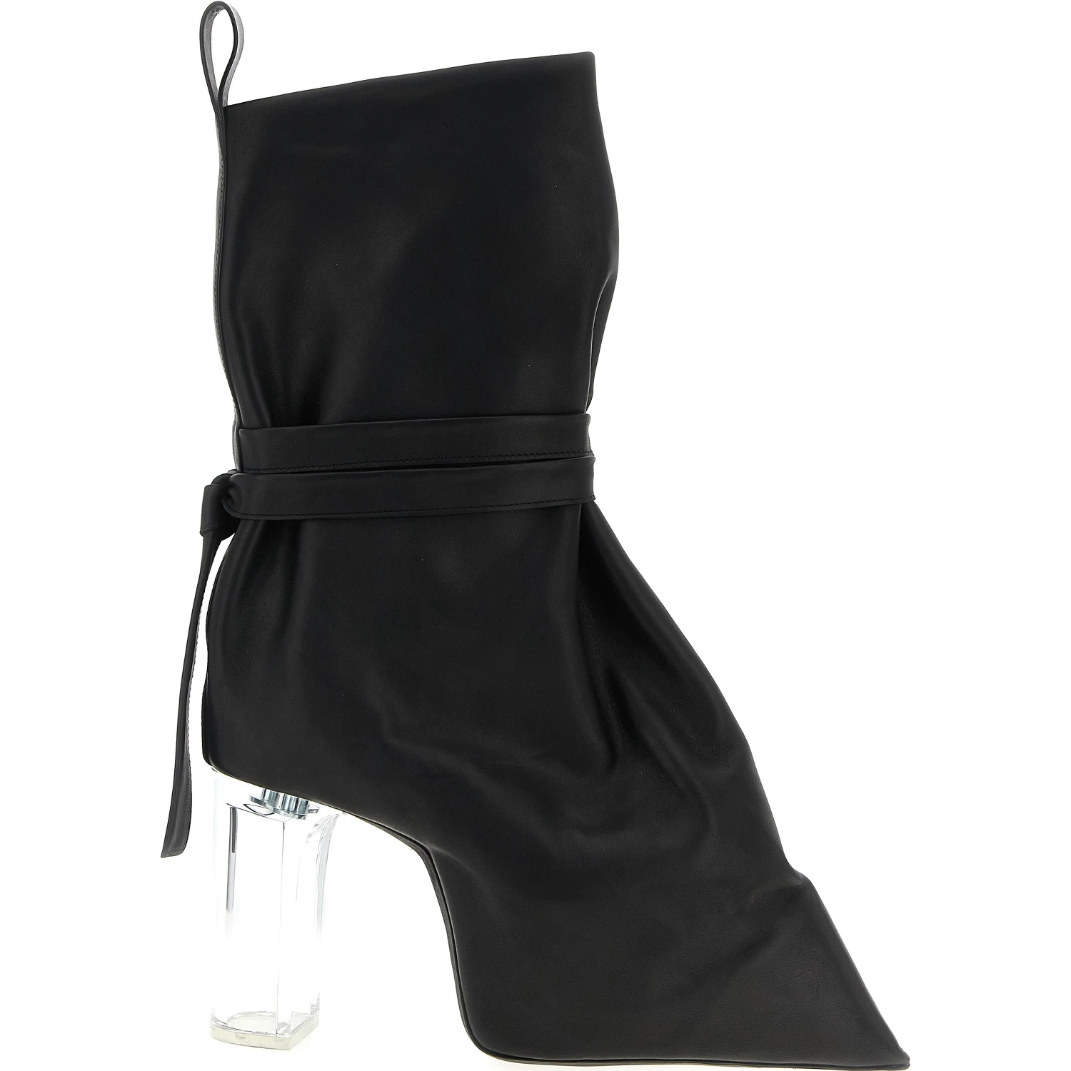 Black Cowhide Ankle Boots